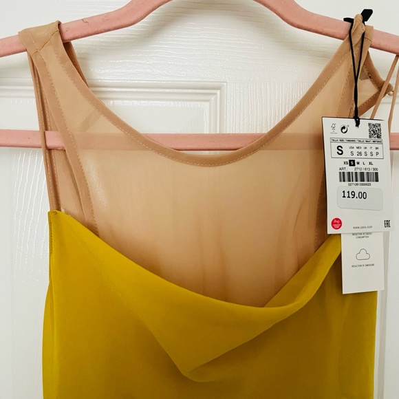 ZARA NWT CONTRASTING MIDI DRESS - Picture 13 of 13